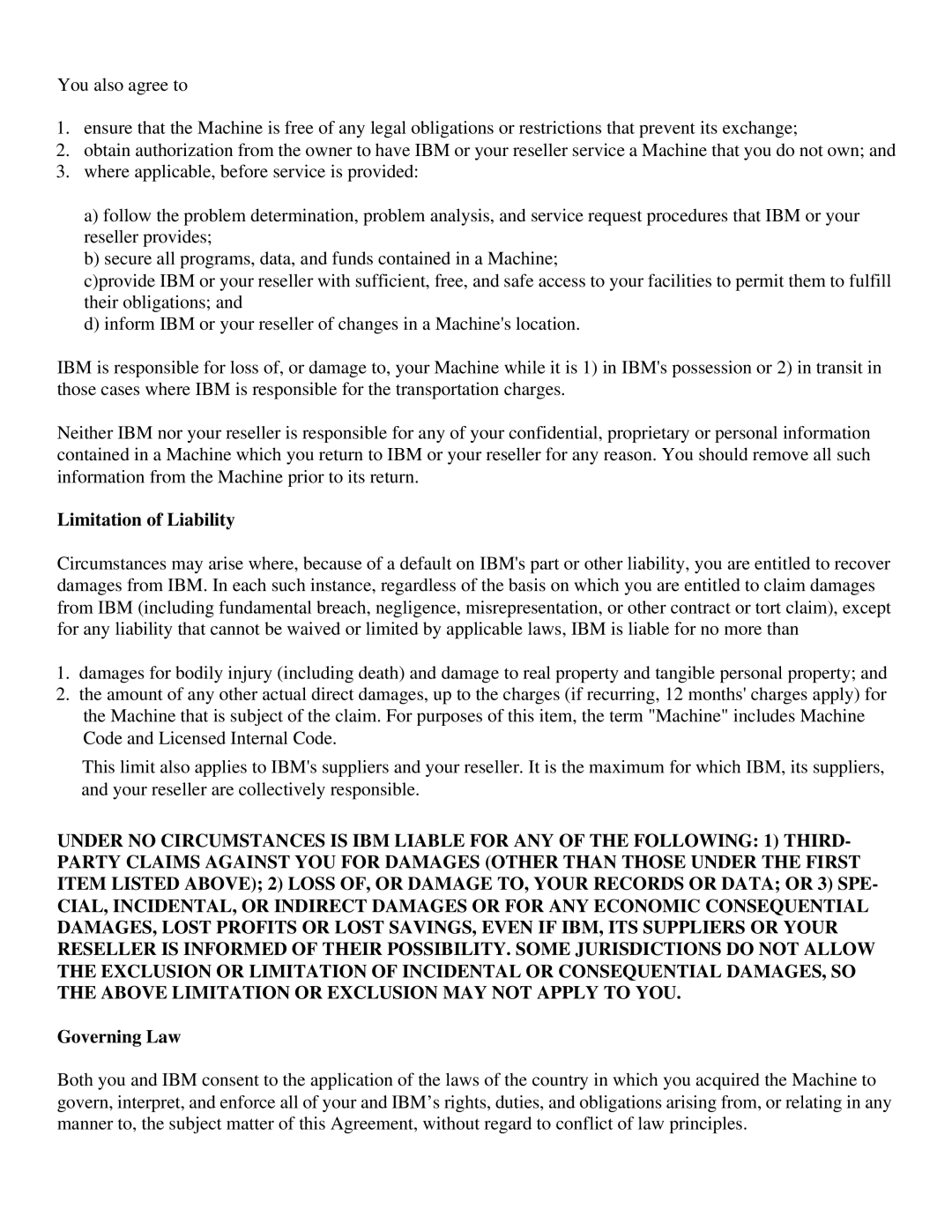 IBM 31P6241, 6331-H1N, 6331-J1N, 31P6240 manual Limitation of Liability 