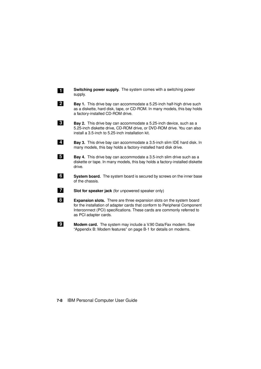 IBM 2193, 6345, 2194 manual 8IBM Personal Computer User Guide 