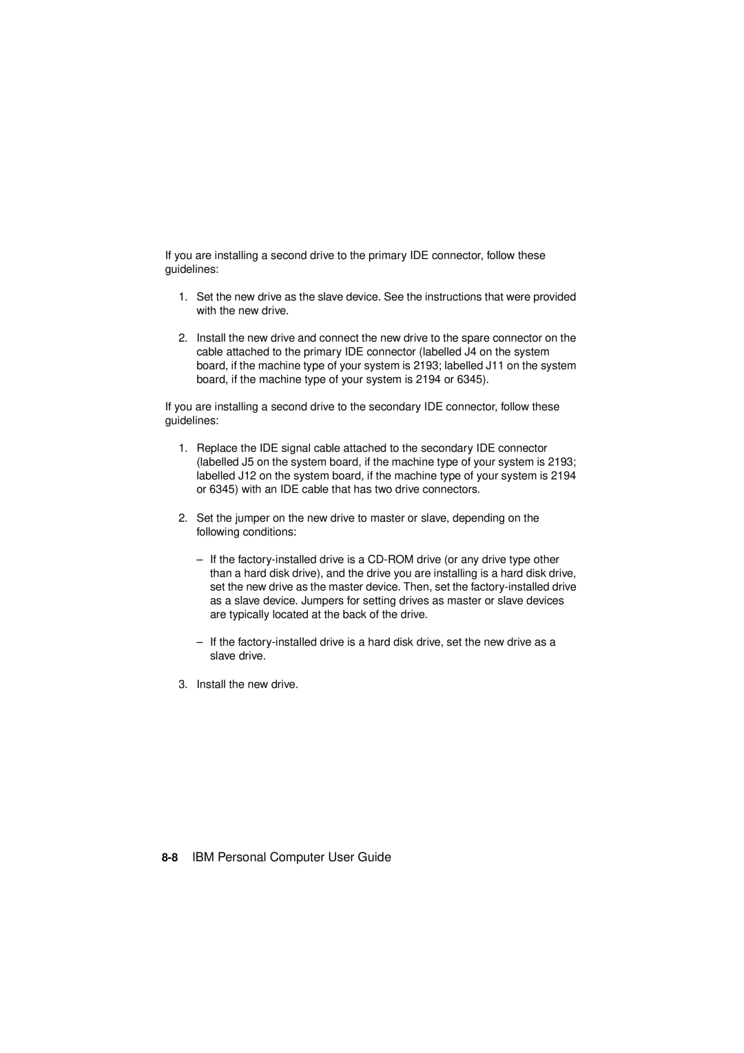 IBM 2194, 6345, 2193 manual 8IBM Personal Computer User Guide 