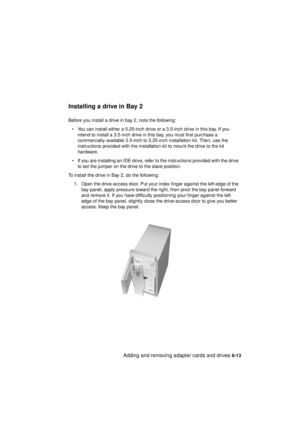 IBM 6345, 2194, 2193 manual Installing a drive in Bay 