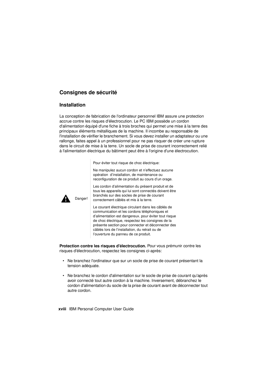 IBM 6345, 2194, 2193 manual Consignes de sécurité, Installation 