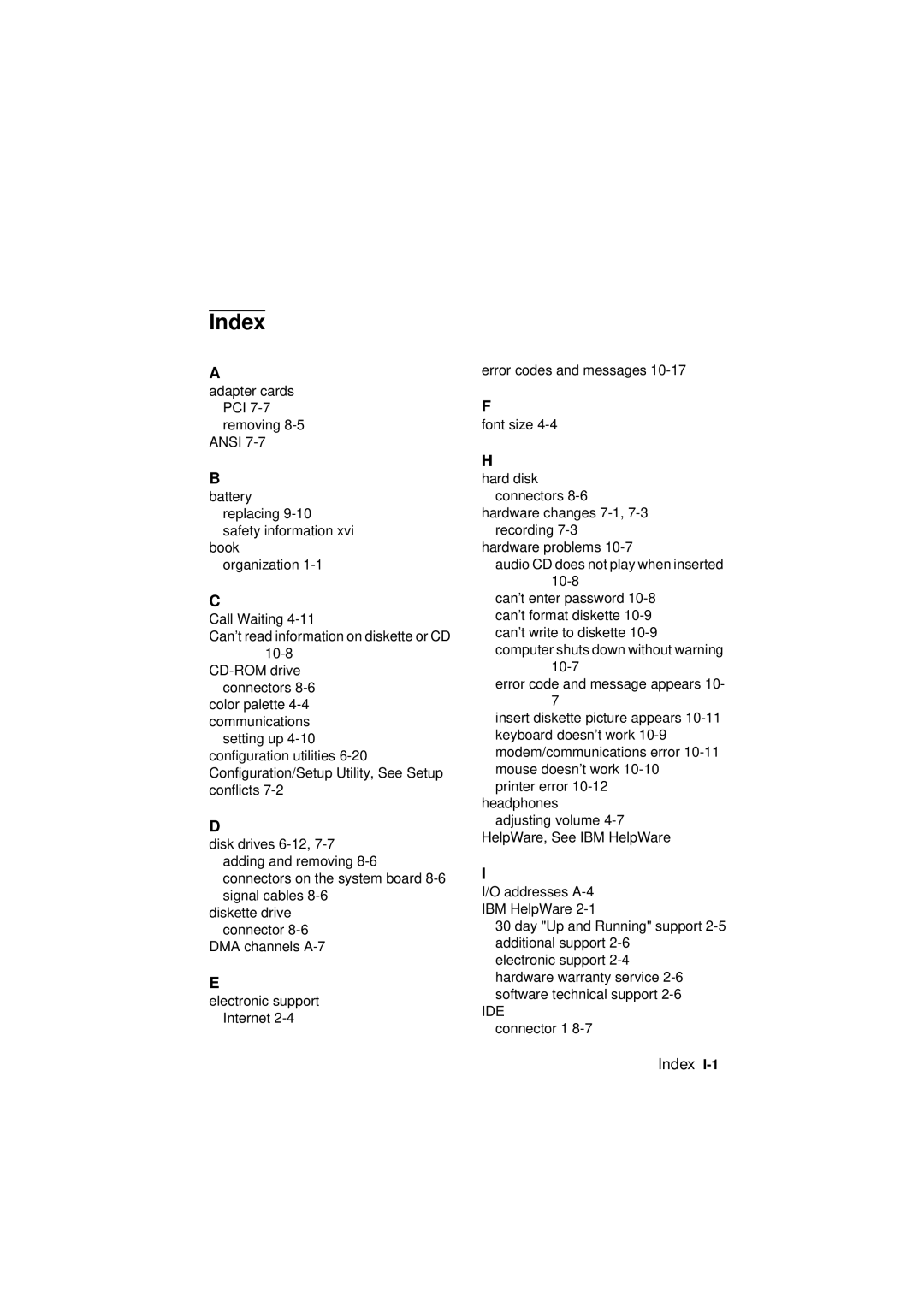 IBM 2194, 6345, 2193 manual Index 