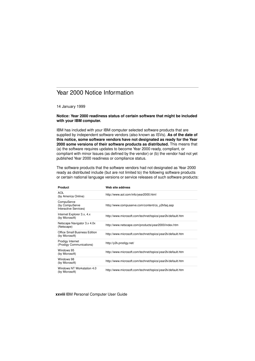 IBM 2194, 6345, 2193 manual Year 2000 Notice Information, Product 