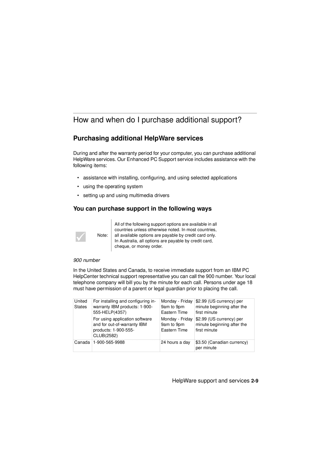 IBM 6345, 2194, 2193 manual How and when do I purchase additional support?, Purchasing additional HelpWare services 