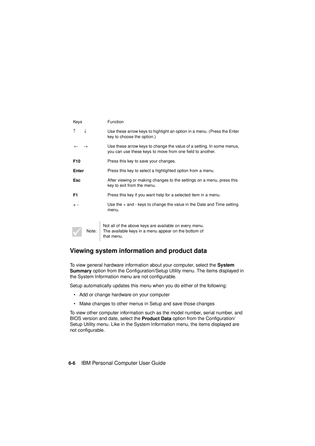 IBM 6345, 2194, 2193 manual Viewing system information and product data, F10 Enter Esc 