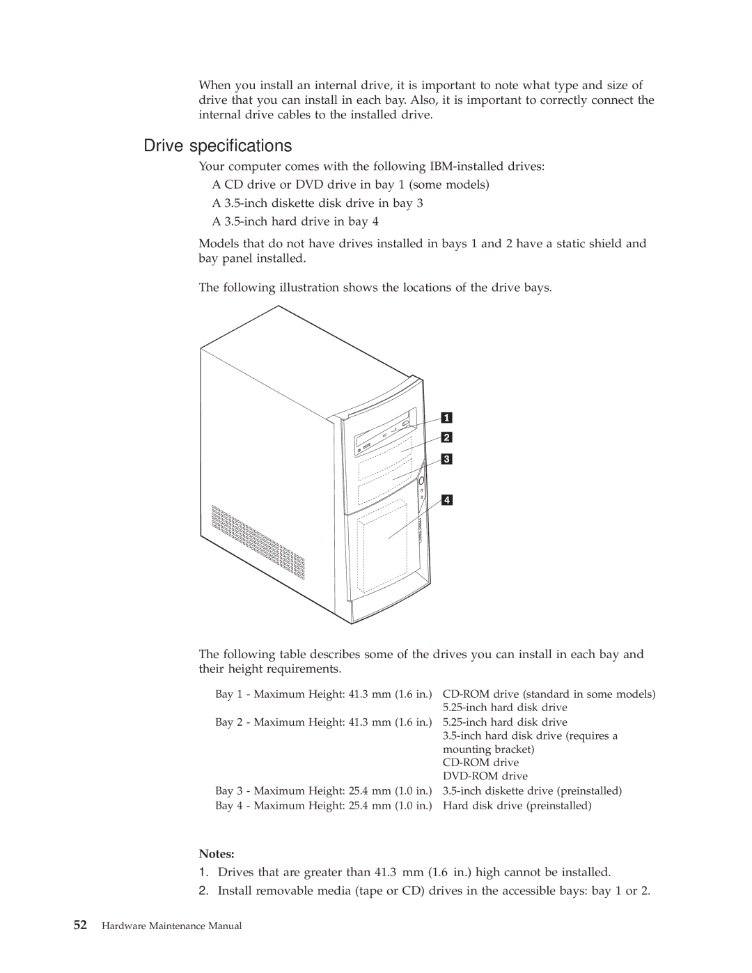 IBM 2257, 6348, 6342, 6339, 6346, 6341, 2256, 6337, 2254, 6347, 6336 manual Drive specifications 