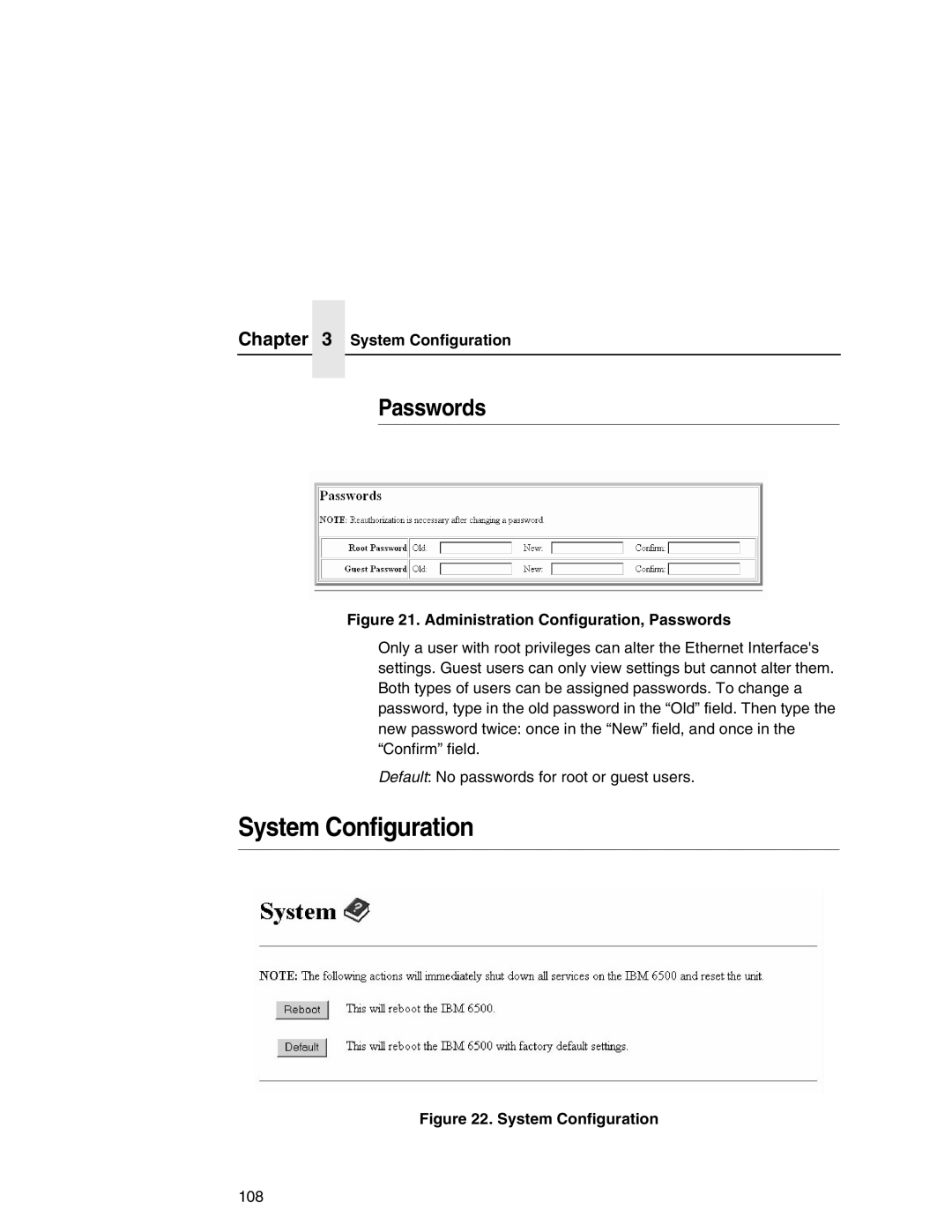 IBM 6500 manual System Configuration, Passwords 