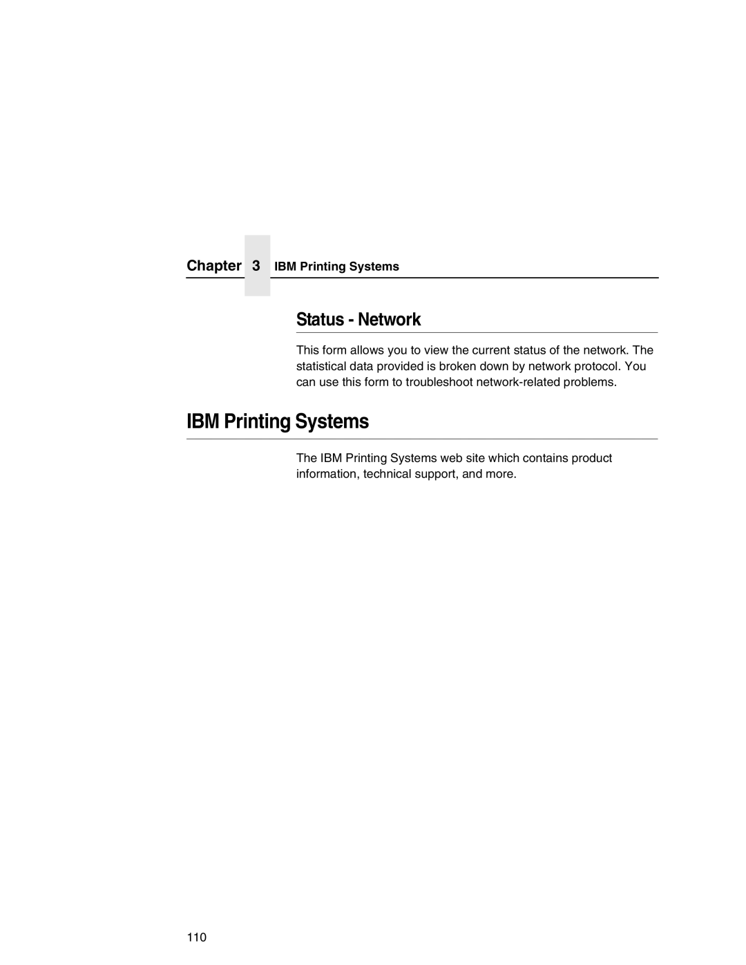 IBM 6500 manual IBM Printing Systems, Status Network 