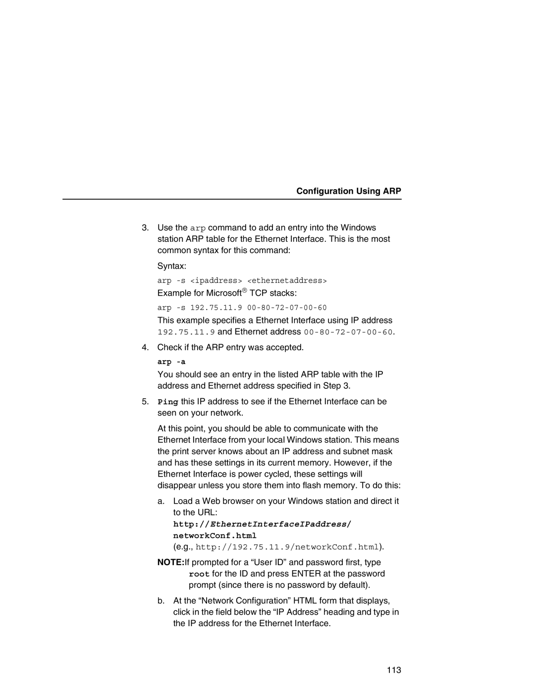 IBM 6500 manual Configuration Using ARP 