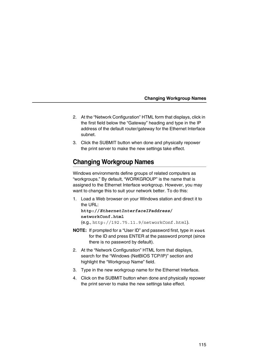 IBM 6500 manual Changing Workgroup Names 