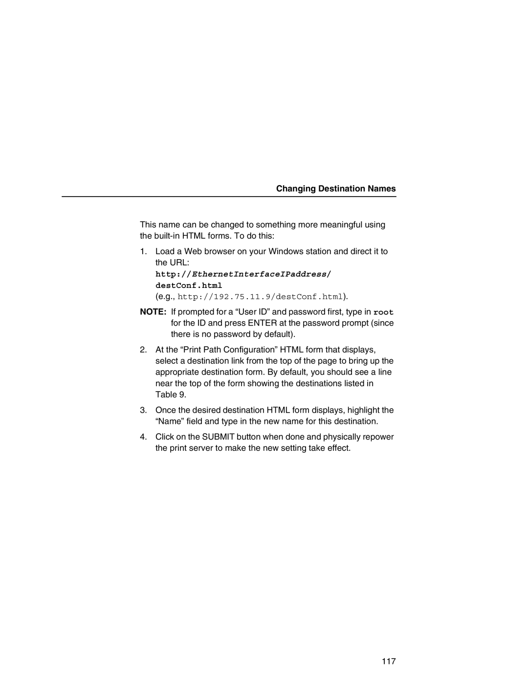 IBM 6500 manual Changing Destination Names 