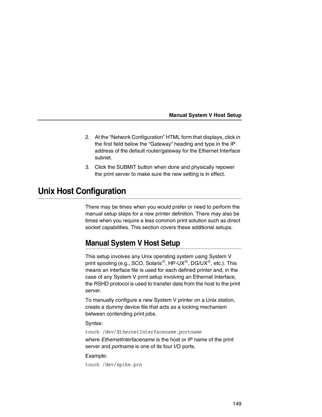 IBM 6500 manual Unix Host Configuration, Manual System V Host Setup 