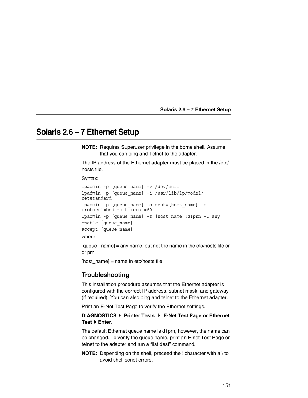 IBM 6500 manual Solaris 2.6 7 Ethernet Setup, Troubleshooting 