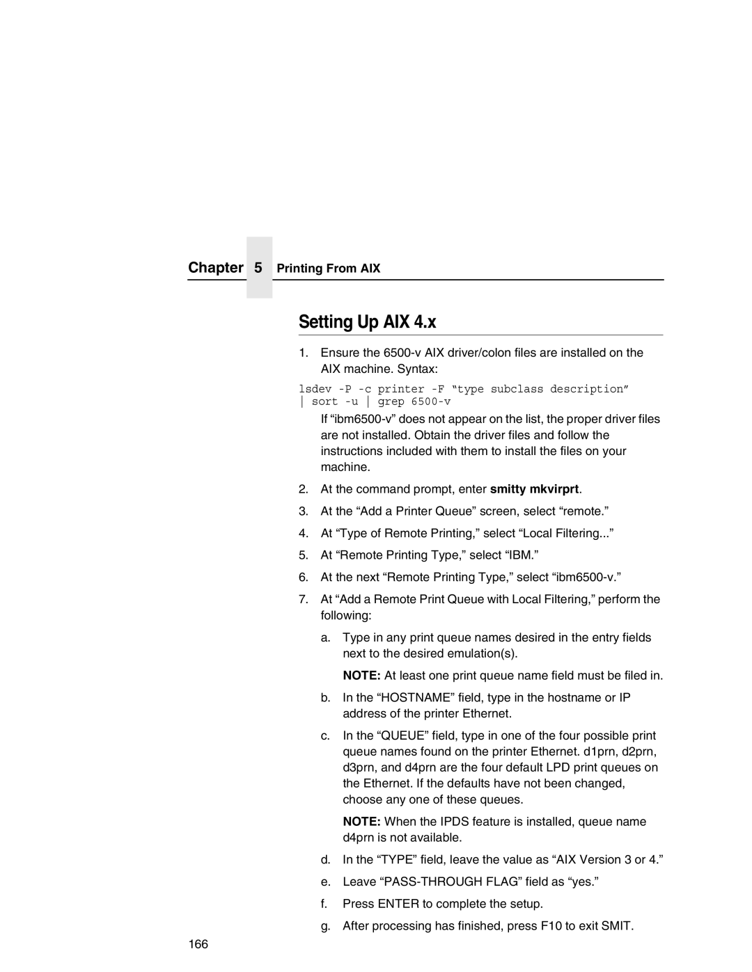 IBM 6500 manual Setting Up AIX, Printing From AIX 