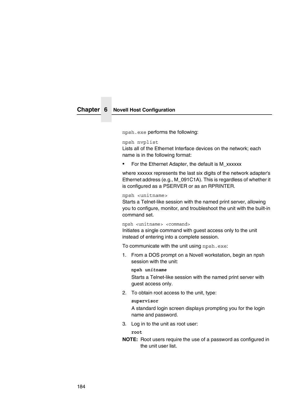 IBM 6500 manual Npsh unitname 