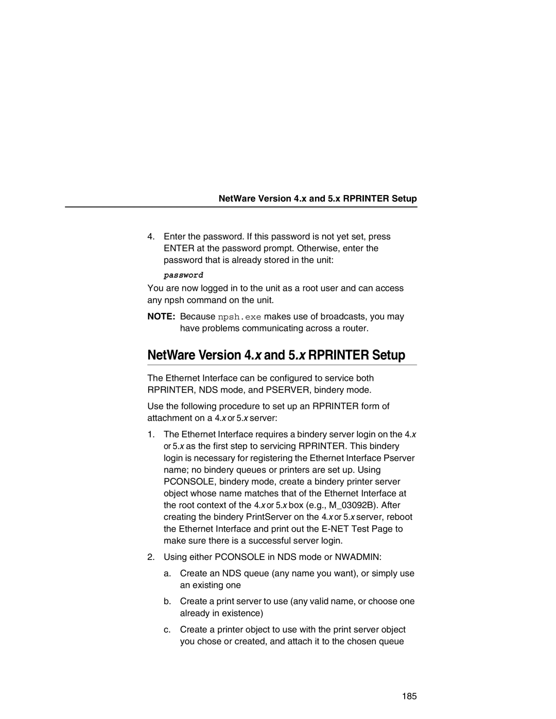 IBM 6500 manual NetWare Version 4.x and 5.x Rprinter Setup 