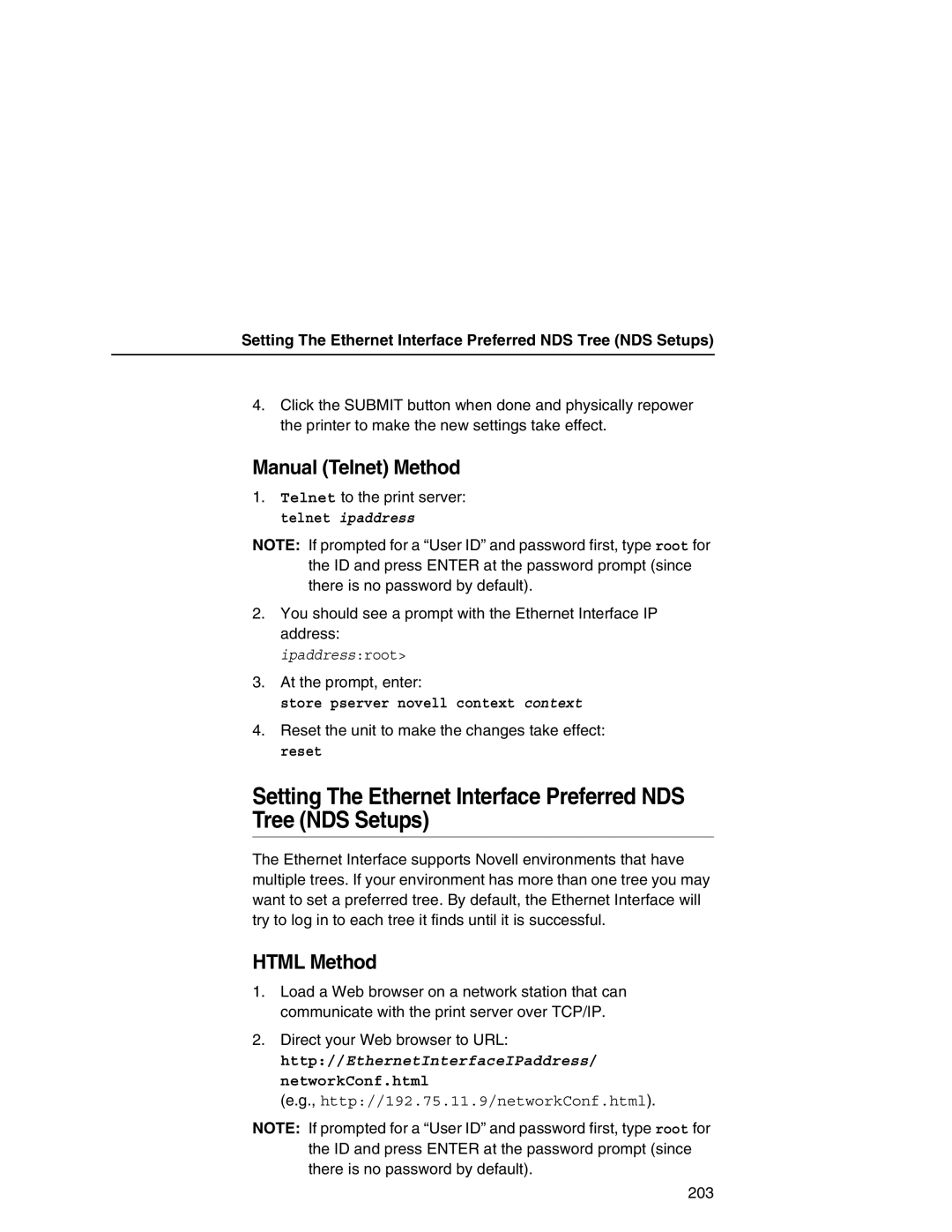 IBM 6500 manual Setting The Ethernet Interface Preferred NDS Tree NDS Setups 