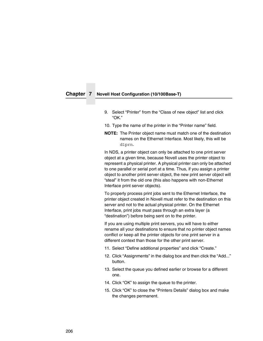 IBM 6500 manual Novell Host Configuration 10/100Base-T 