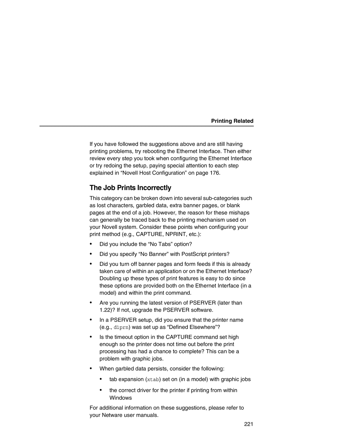 IBM 6500 manual Job Prints Incorrectly, Printing Related 