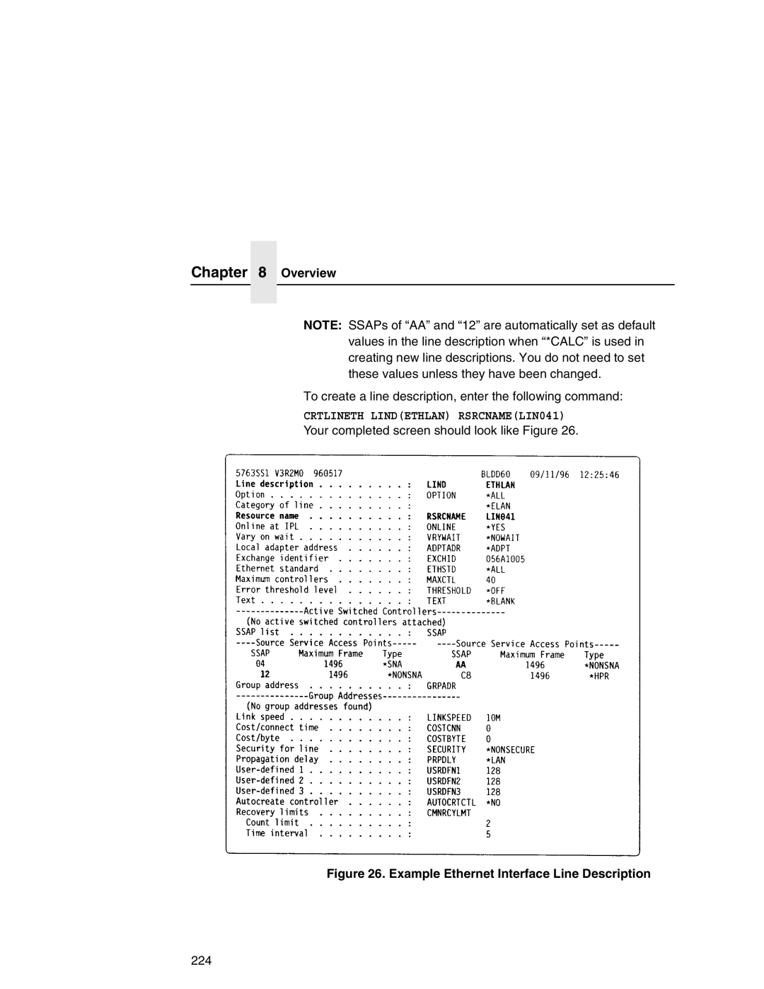 IBM 6500 manual Example Ethernet Interface Line Description 