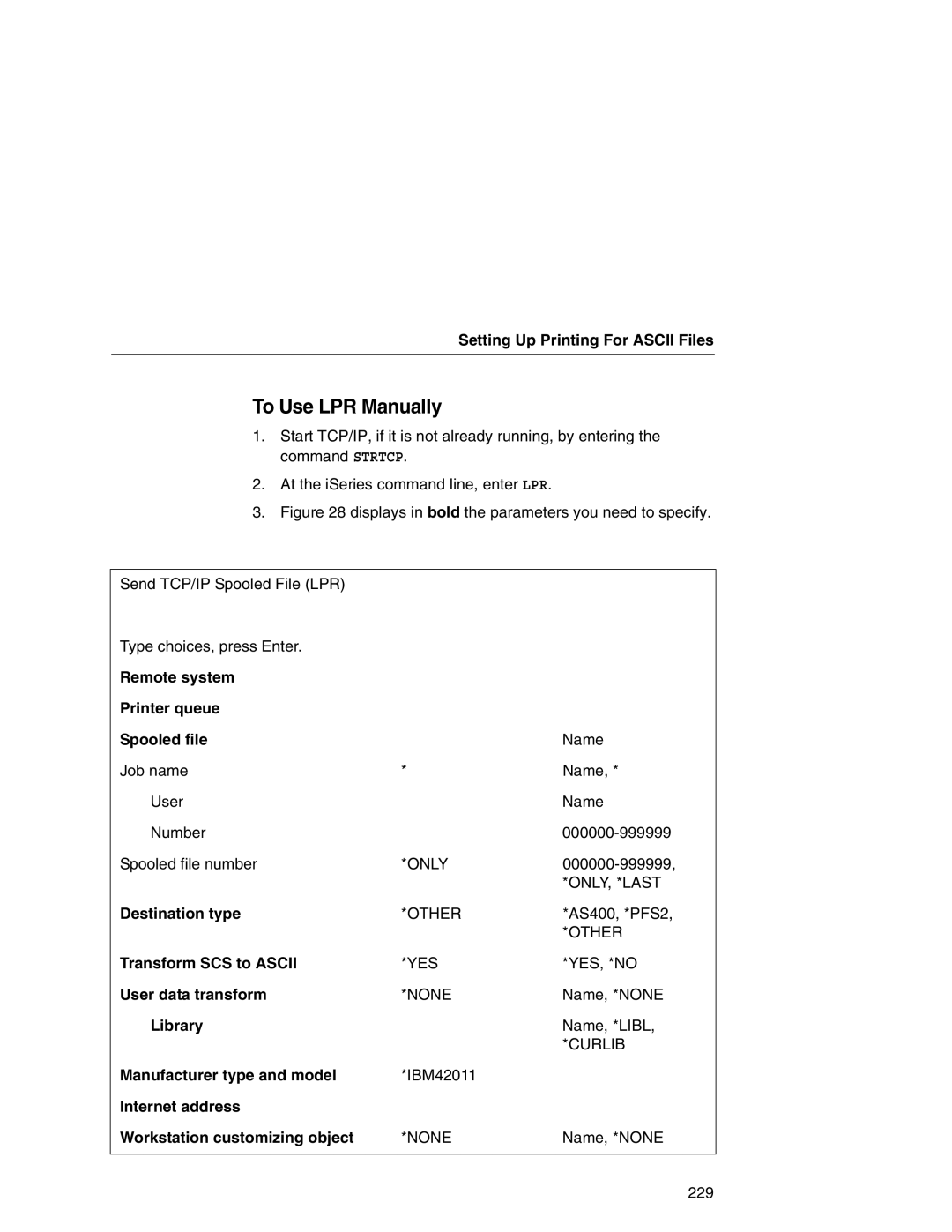 IBM 6500 manual To Use LPR Manually 