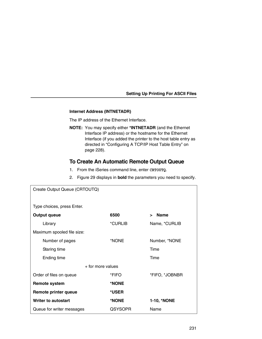 IBM 6500 manual To Create An Automatic Remote Output Queue, User 