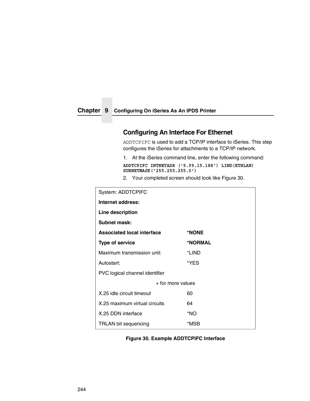 IBM 6500 manual Configuring An Interface For Ethernet, Type of service, Normal 