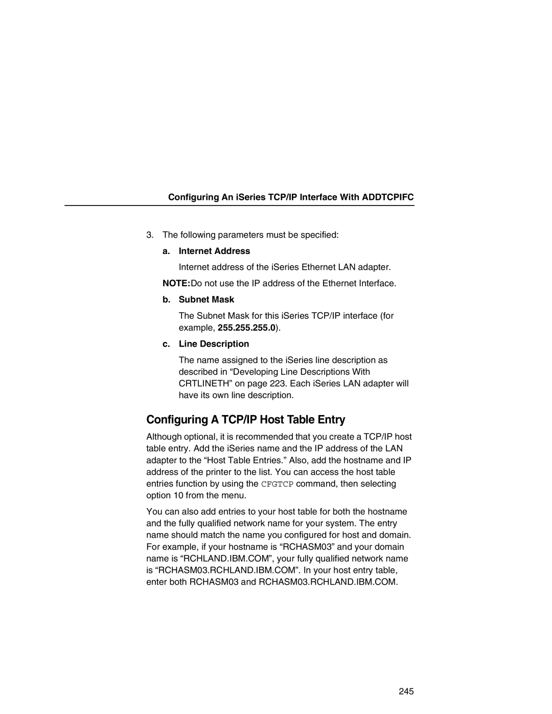 IBM 6500 manual Configuring a TCP/IP Host Table Entry 