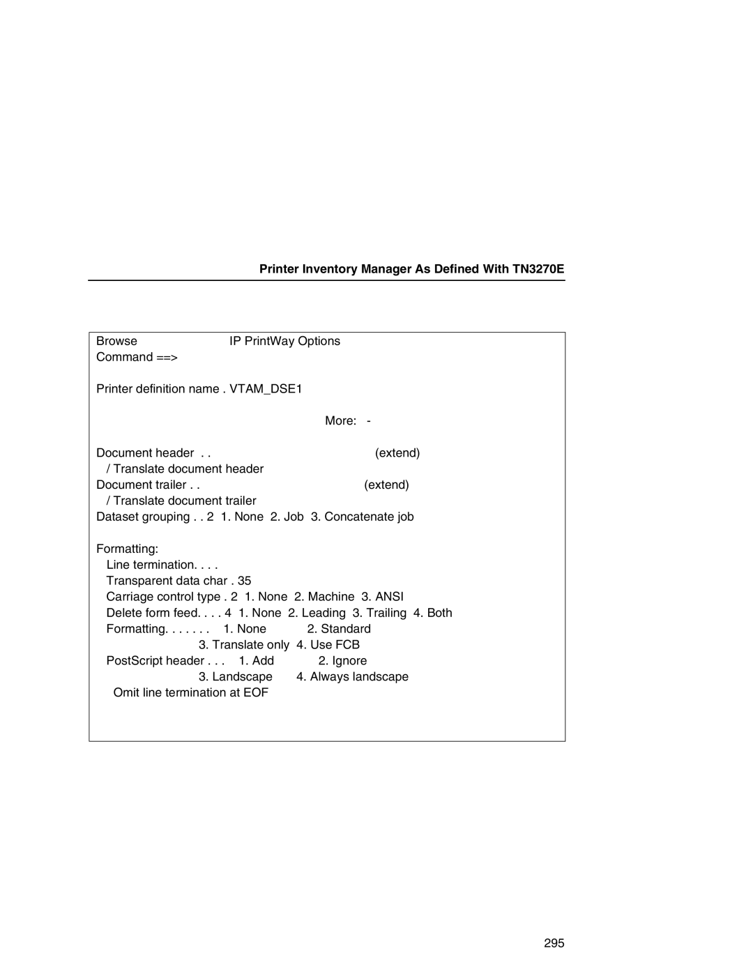 IBM 6500 manual Printer Inventory Manager As Defined With TN3270E 