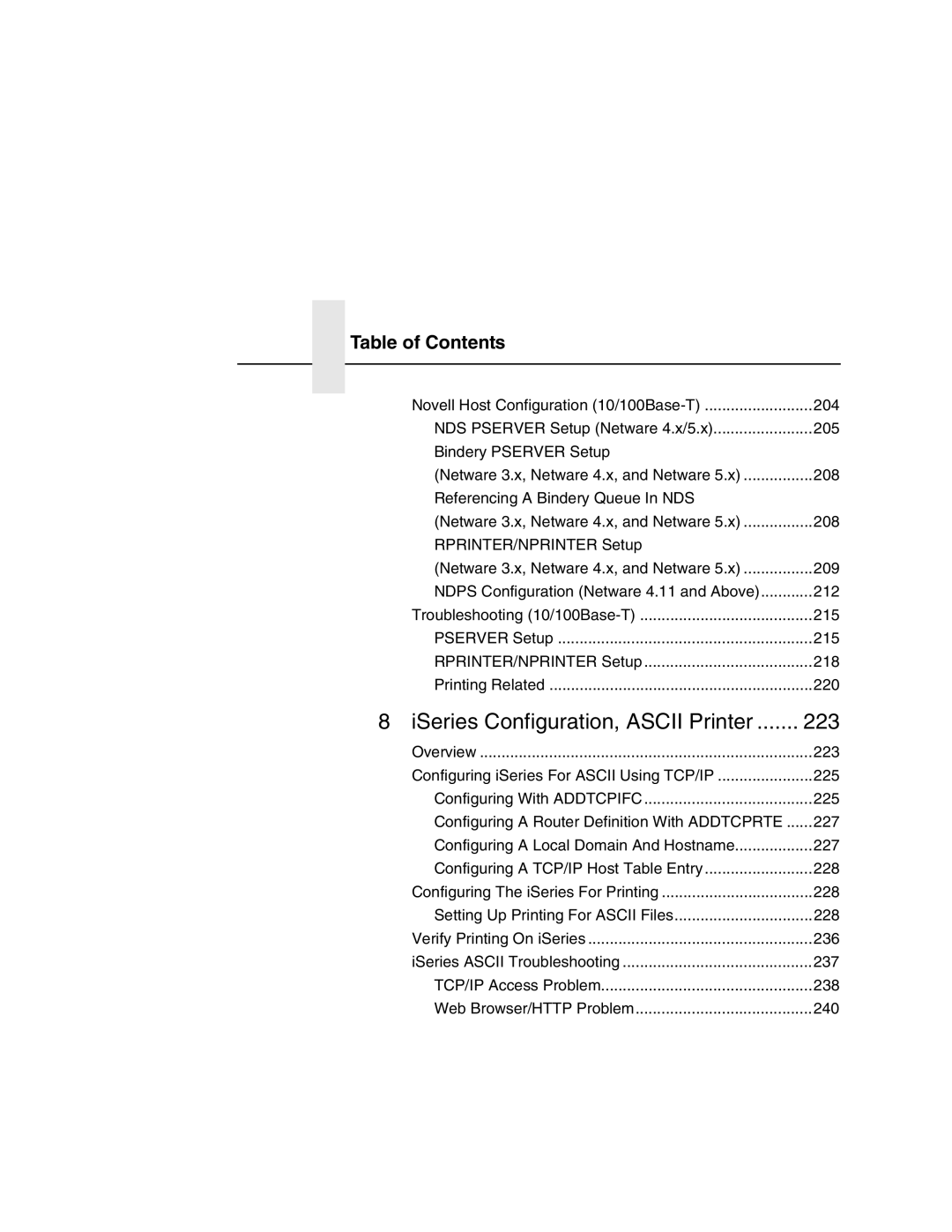 IBM 6500 manual ISeries Configuration, Ascii Printer 