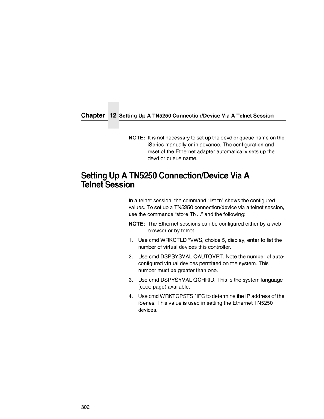 IBM 6500 manual Setting Up a TN5250 Connection/Device Via a Telnet Session 