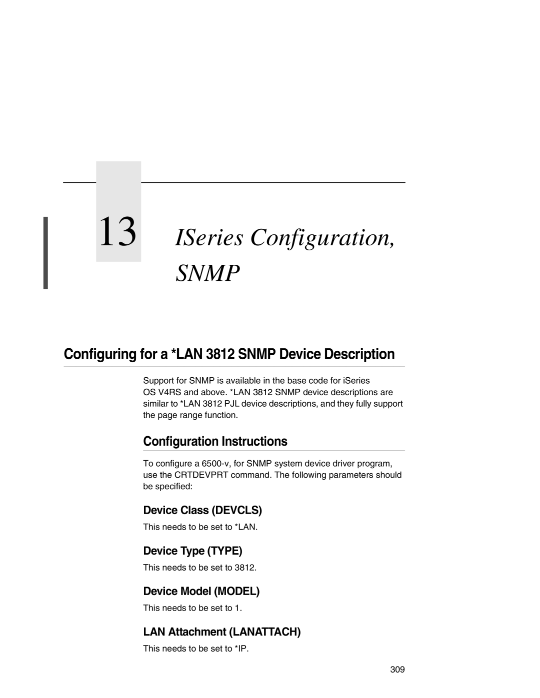 IBM 6500 Configuration Instructions, Device Class Devcls, Device Type Type, Device Model Model, LAN Attachment Lanattach 