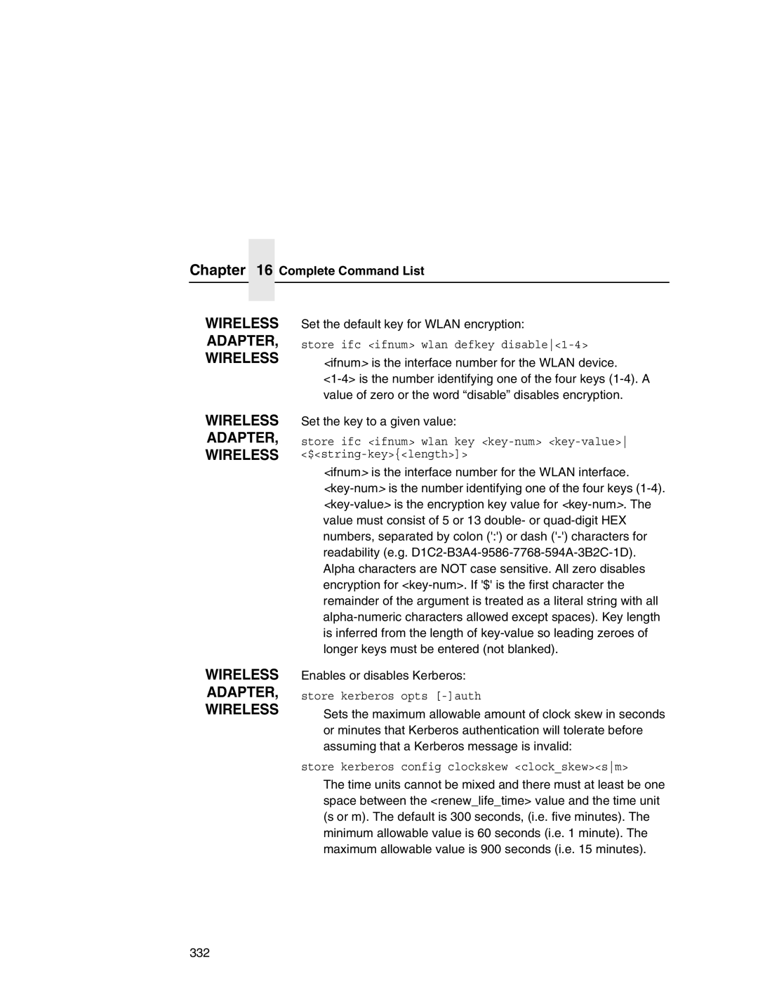 IBM 6500 manual Set the default key for Wlan encryption 