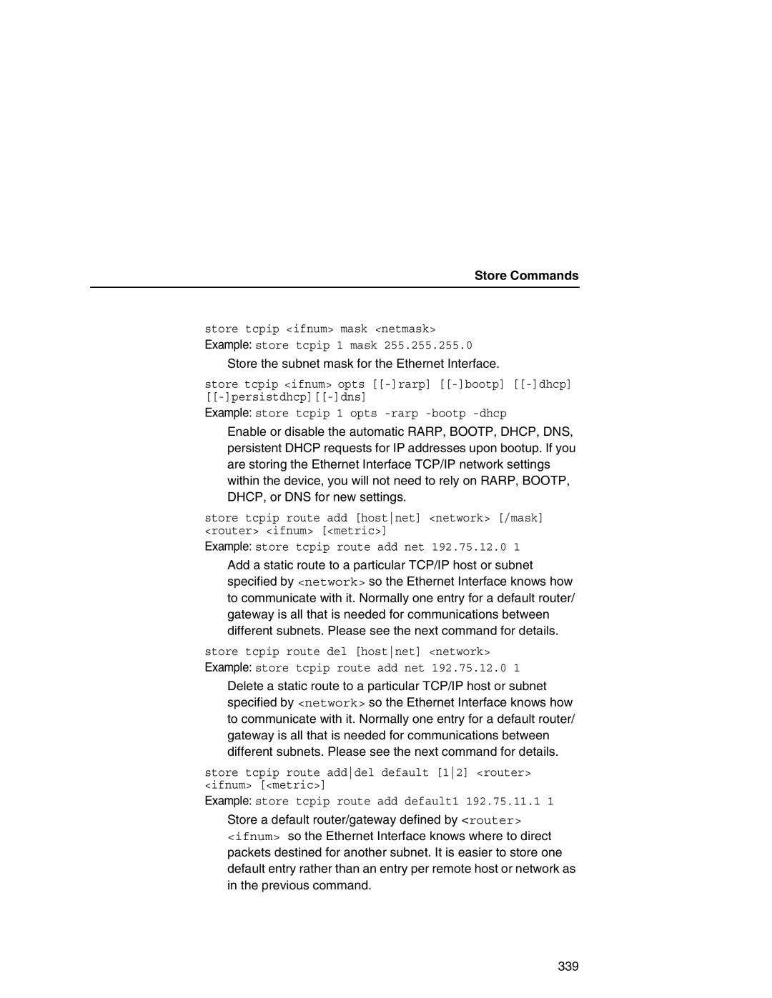 IBM 6500 manual Store the subnet mask for the Ethernet Interface 