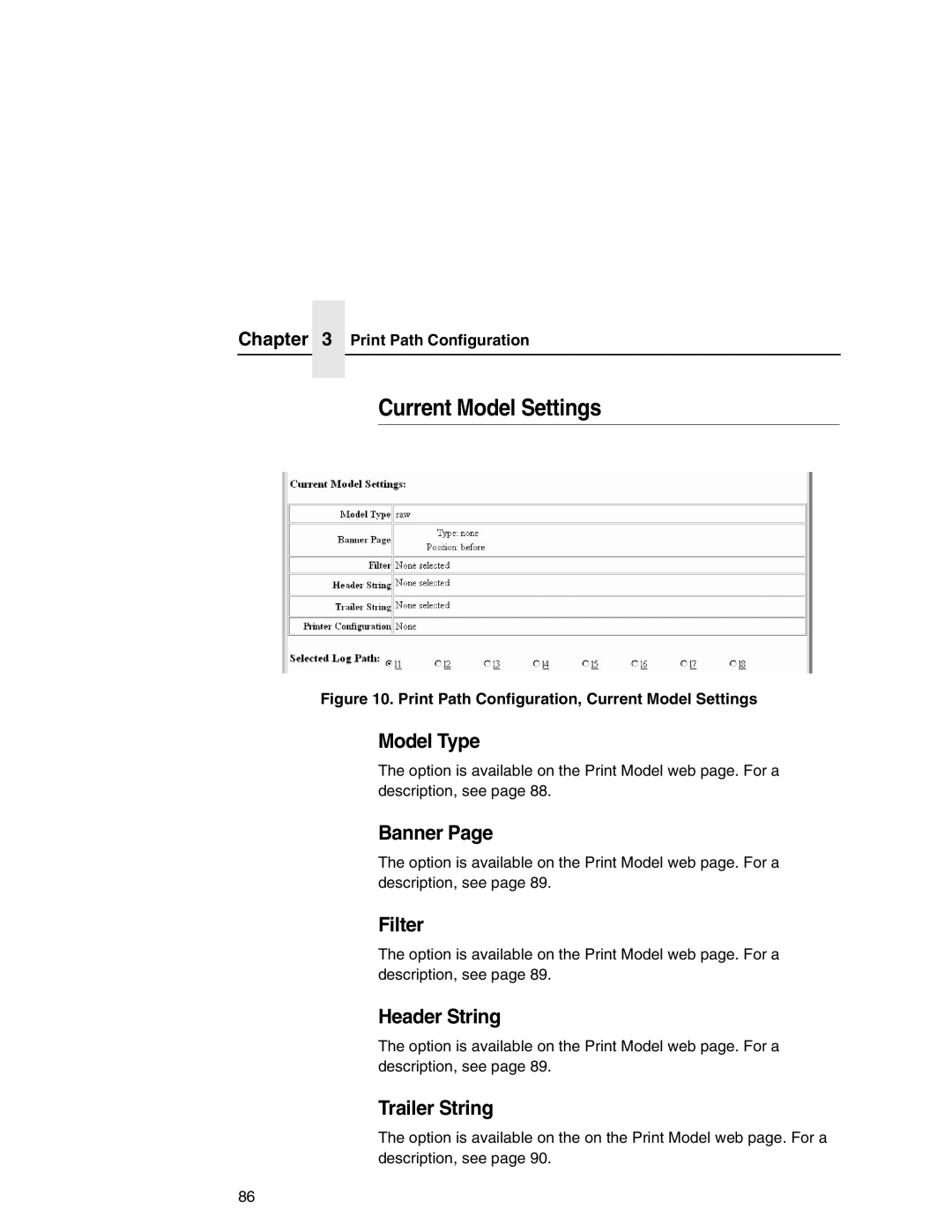 IBM 6500 manual Current Model Settings 