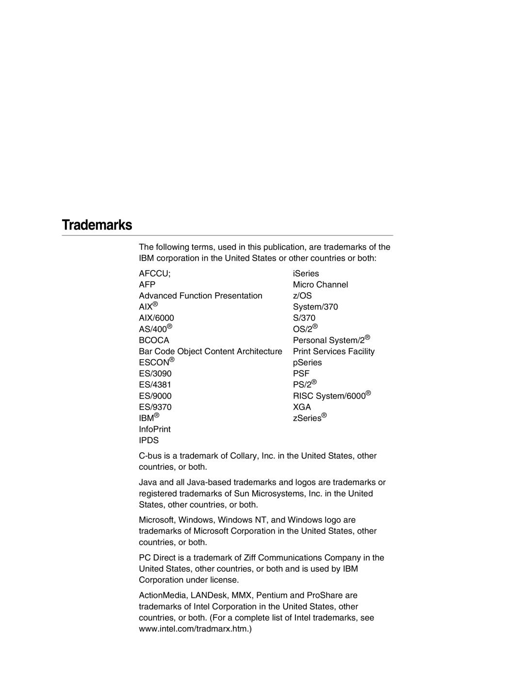 IBM 6500 manual Trademarks 