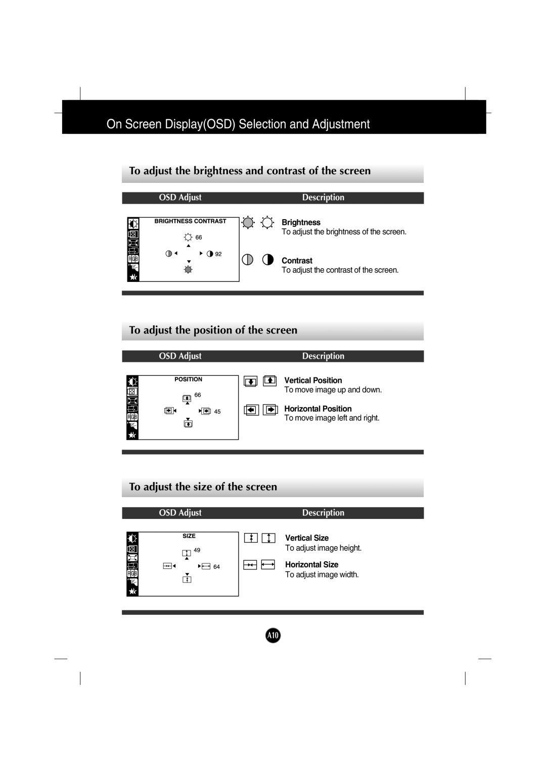 IBM 6517-6LN manual To adjust the brightness and contrast of the screen, To adjust the position of the screen 