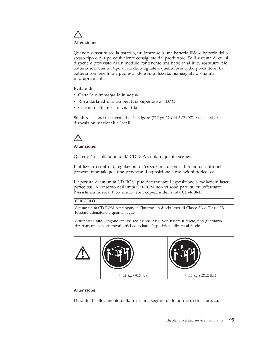 IBM 2179, 6643 manual Attenzione 