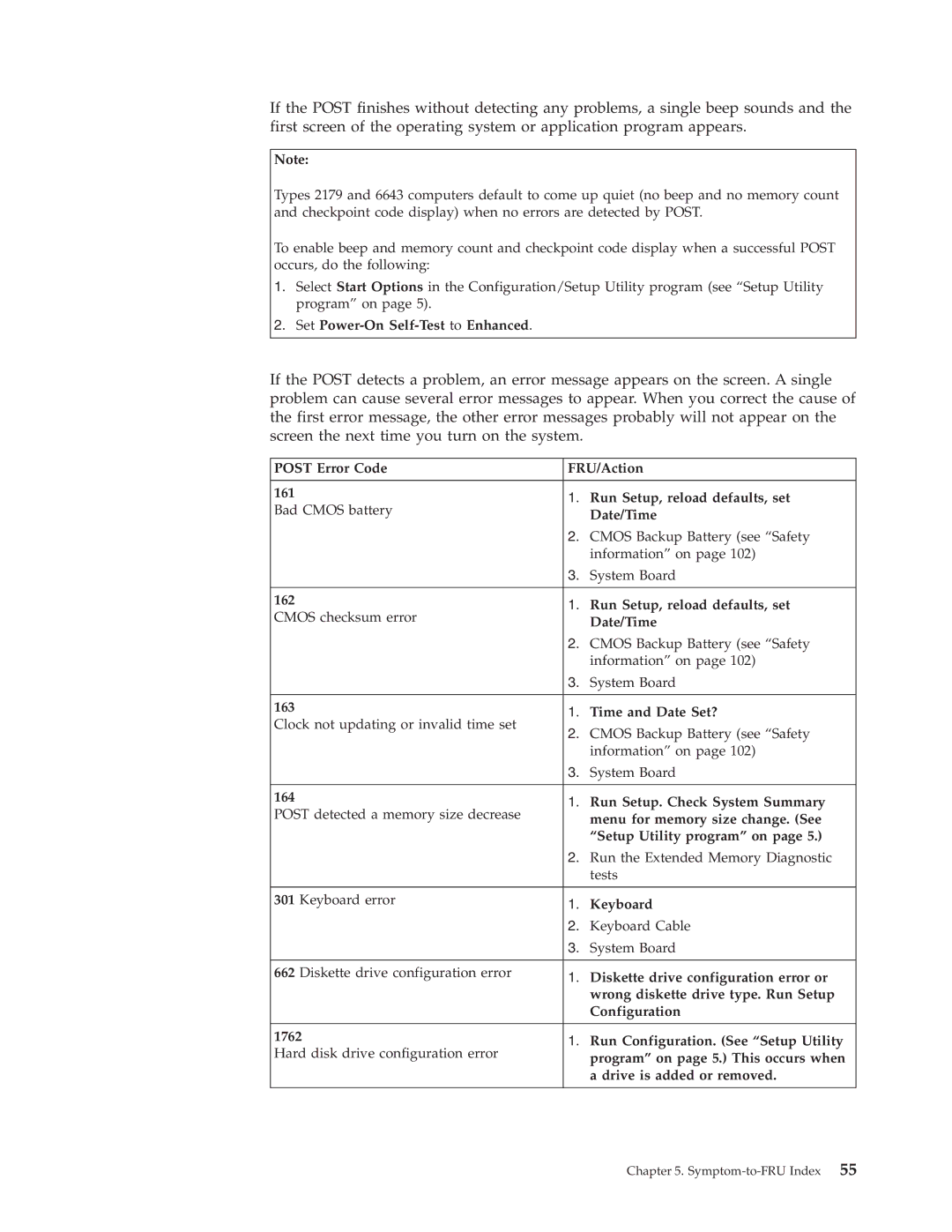 IBM 2179, 6643 manual Set Power-On Self-Test to Enhanced 