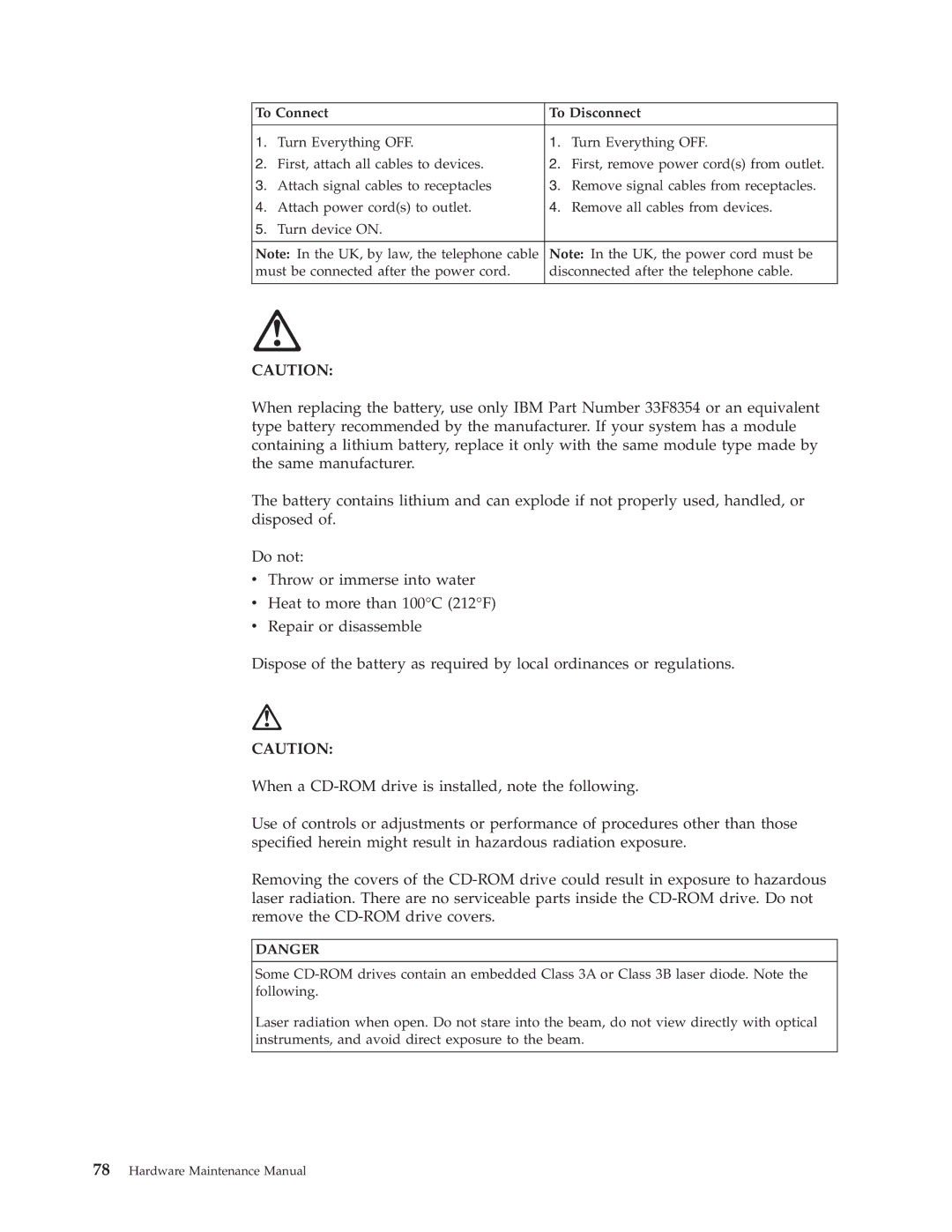 IBM 6643, 2179 manual To Connect To Disconnect 