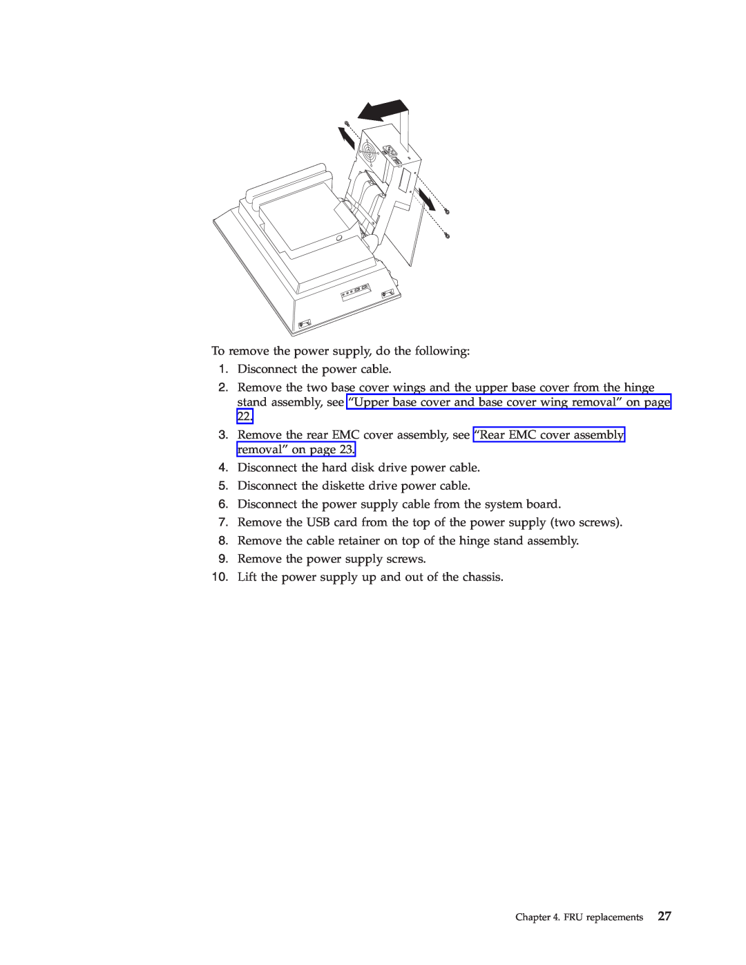 IBM 2179, 6643 manual To remove the power supply, do the following 