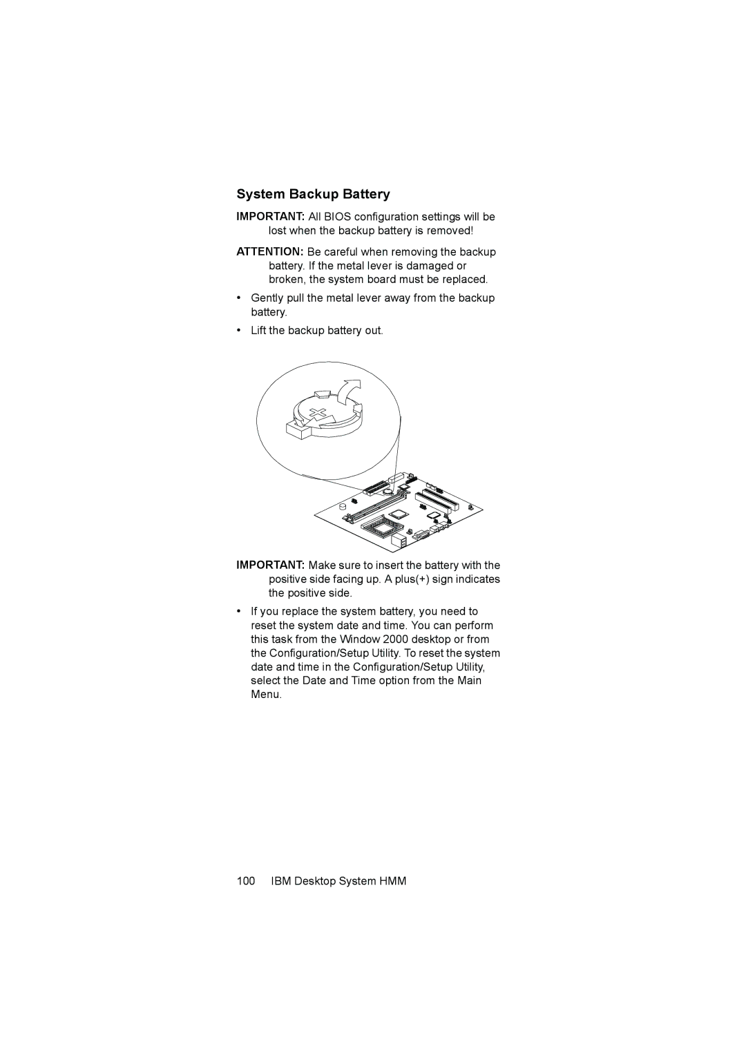 IBM 6645, 6644, 6646 manual System Backup Battery 