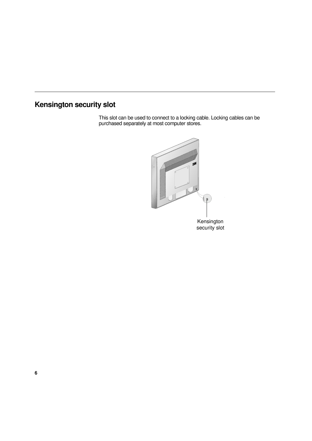 IBM 6734-AB9, 6734-AG9 manual Kensington security slot 