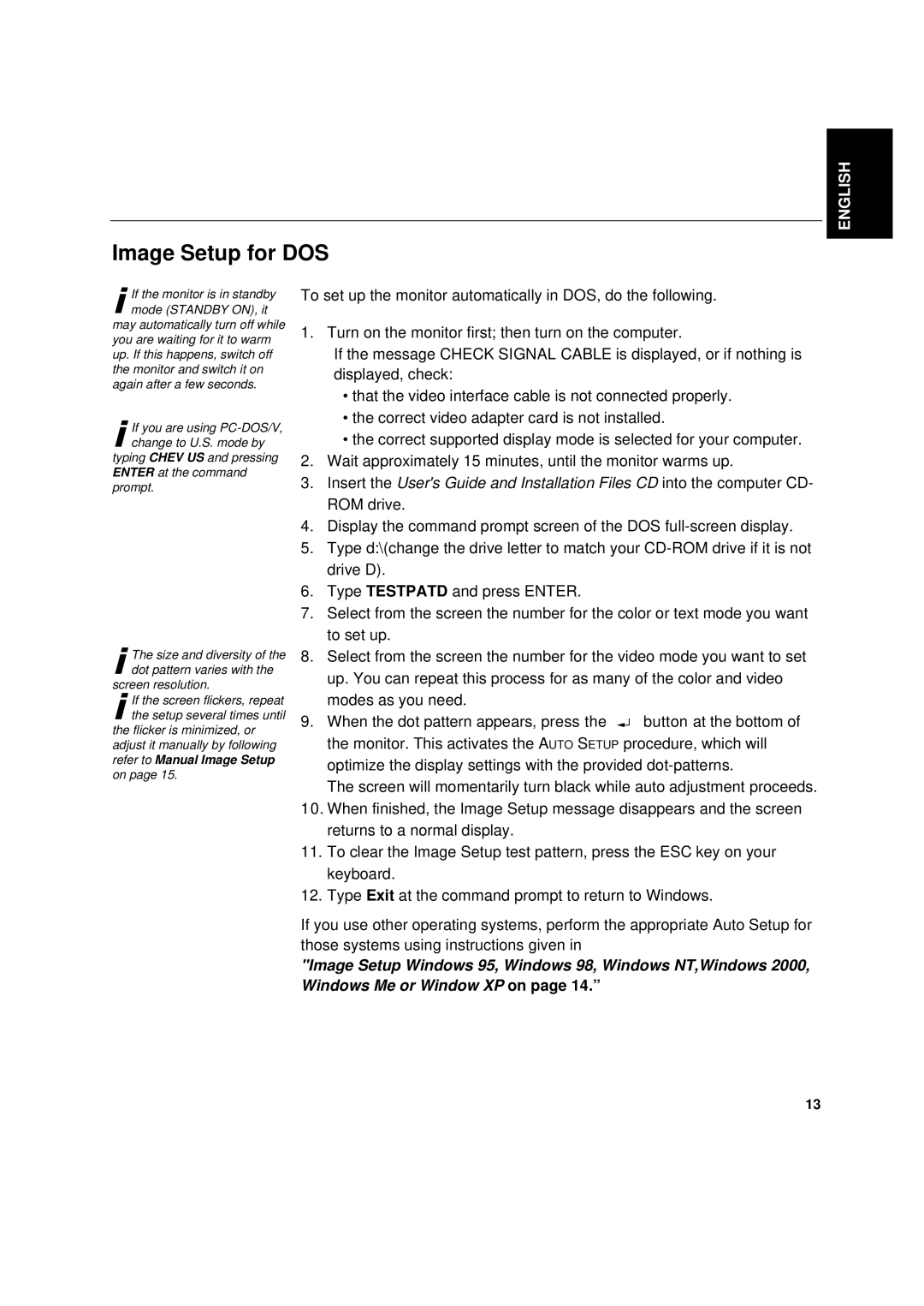 IBM 6736-HB0 manual Image Setup for DOS 