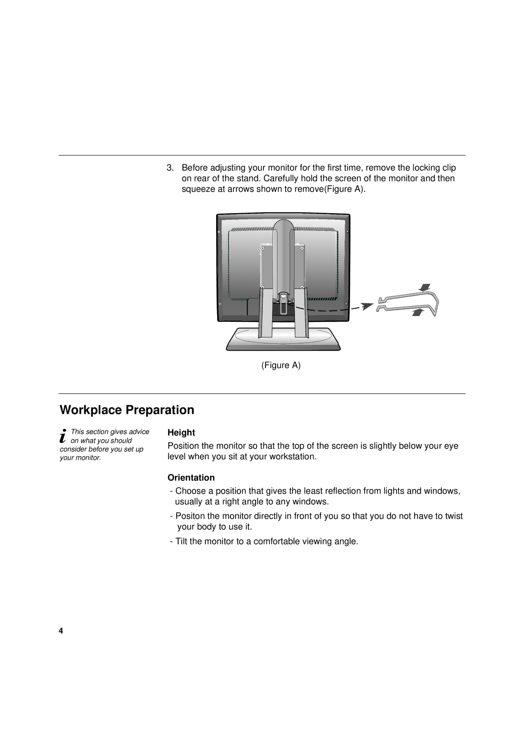 IBM 6736-HB0 manual Workplace Preparation, Height, Orientation 