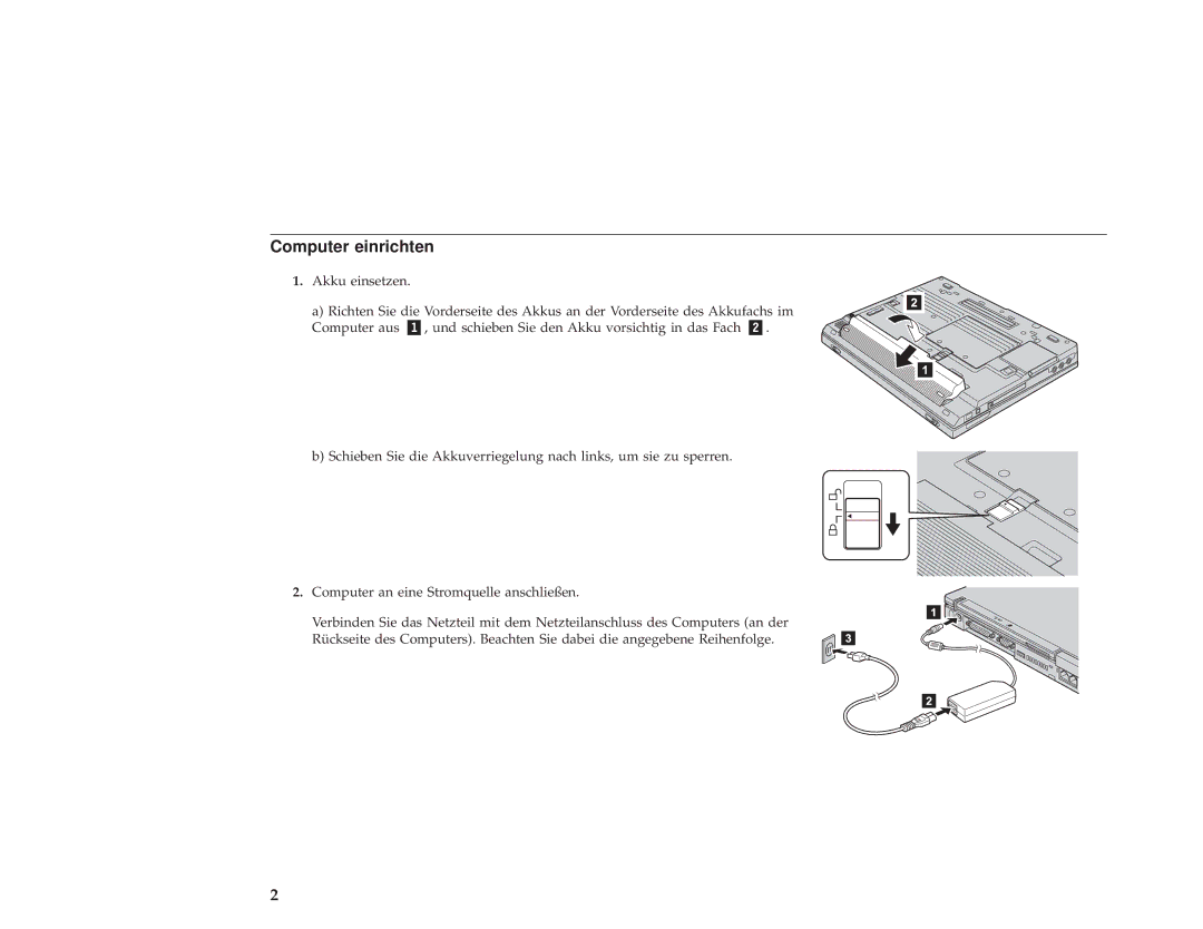 IBM 67P4579 manual Computer einrichten 