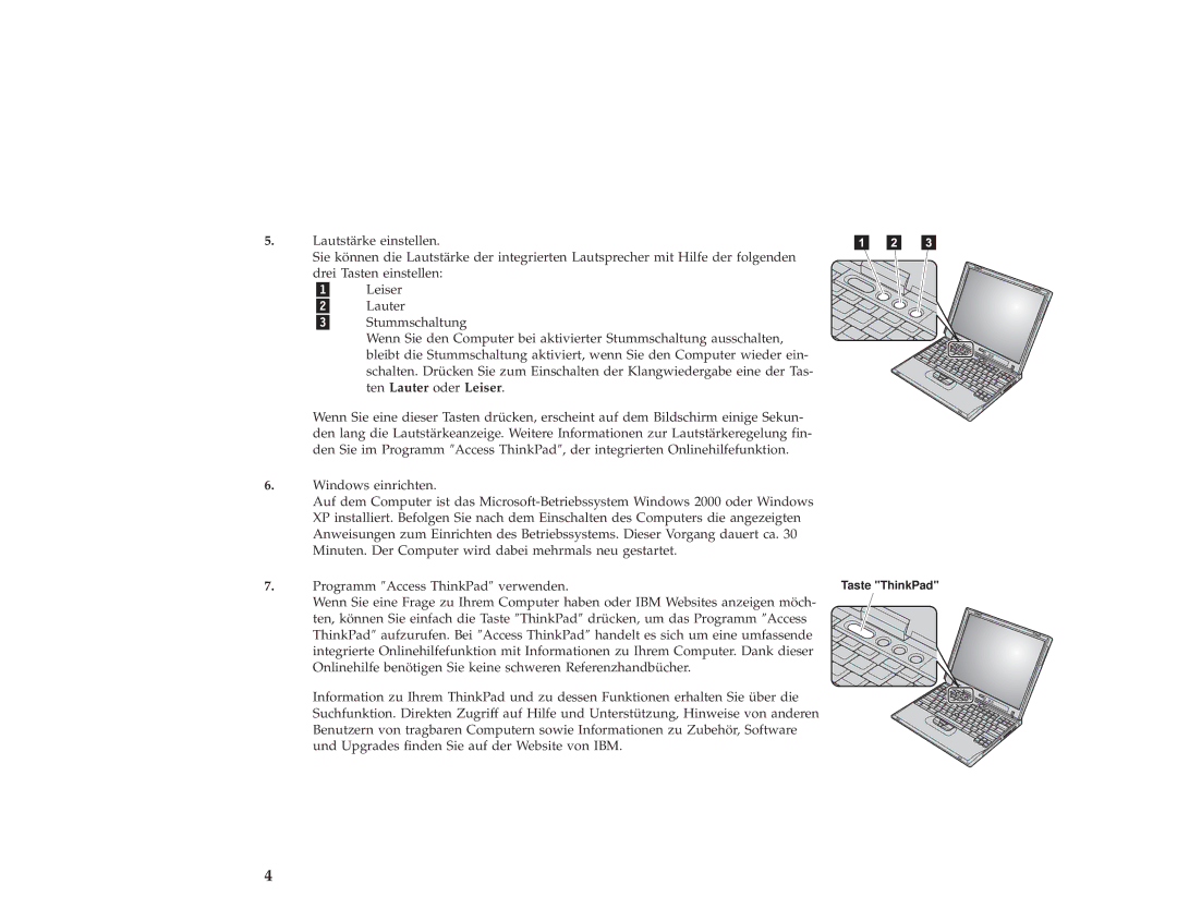 IBM 67P4579 manual Taste ThinkPad 