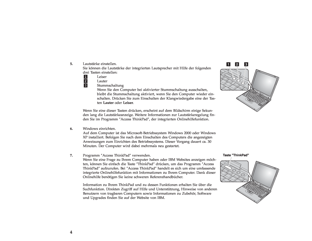 IBM 67P4579 manual Lautstärke einstellen 