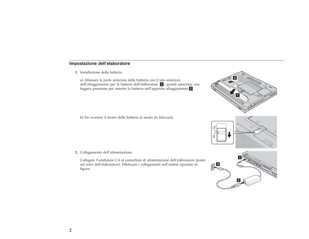 IBM 67P4580 setup guide Impostazione dell’elaboratore 