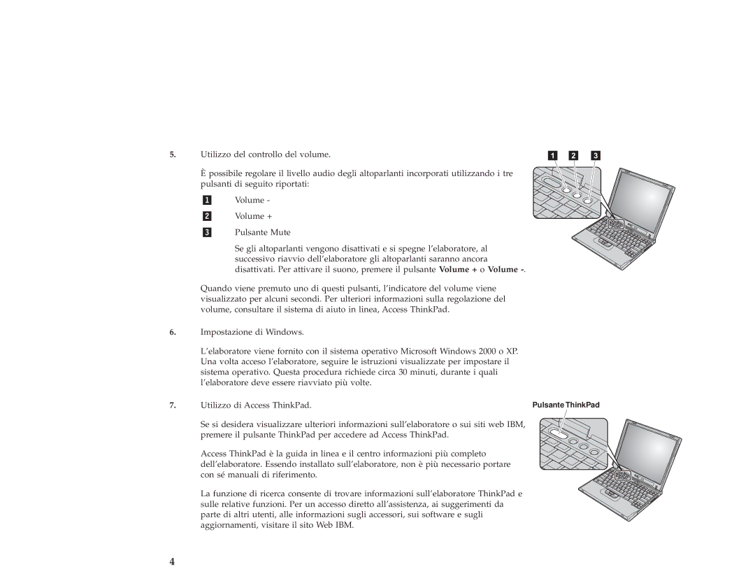 IBM 67P4580 setup guide Pulsante ThinkPad 